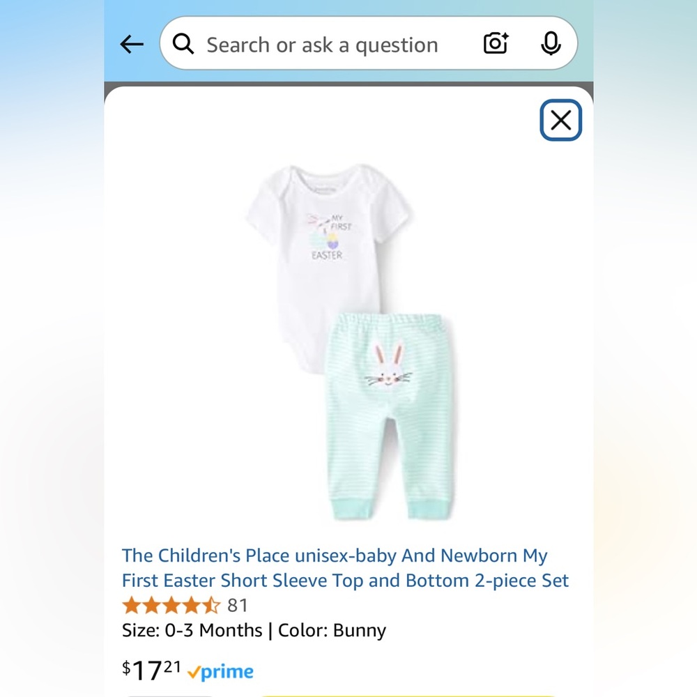 My First Easter Baby Outfit with Bunny Design on Butt
